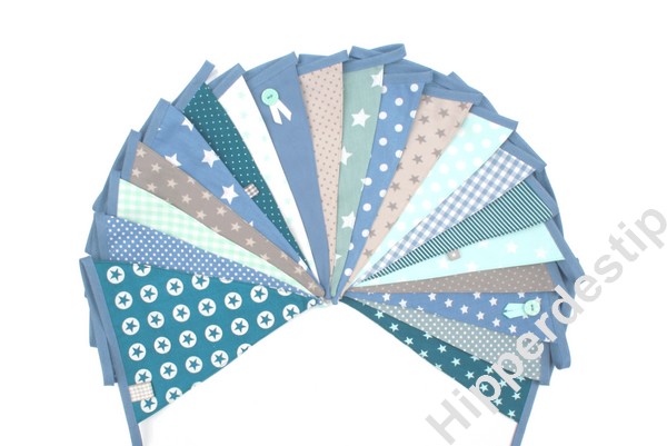 vlaggenlijn vlaggen mint groen blauw beige