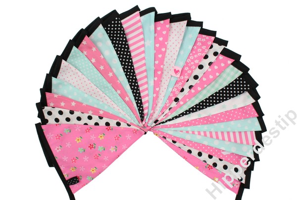 bunting pink black mint